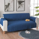 Navy Blue Quilted Sofa Cover