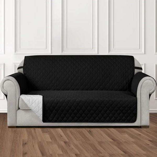 Black Quilted Sofa Cover