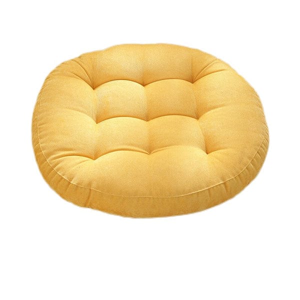 Yellow - Tufted Round Floor Cushion