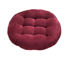 Red - Tufted Round Floor Cushion