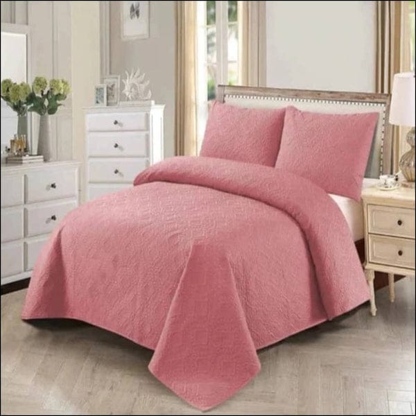 Pink 3pcs (Premium Bedspread)