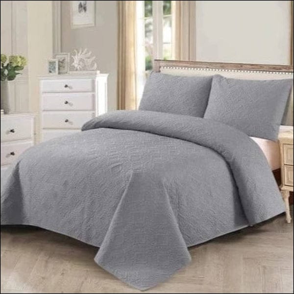 Smokey Gray 3pcs (Premium Bedspread)