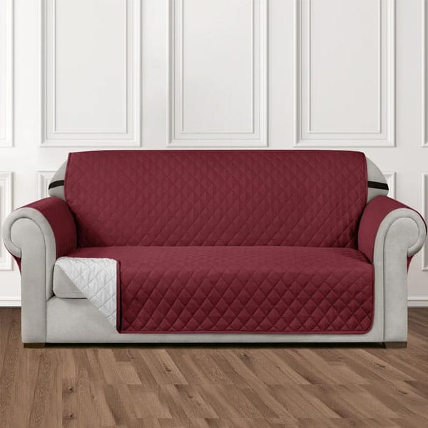 Maroonish Quilted Sofa Cover